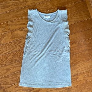 Madewell ruffle top.